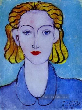 Junge Frau in einer blauen Bluse Portrait von Lydia Delectorskaya abstrakte Fauvismus Henri Matisse Ölgemälde